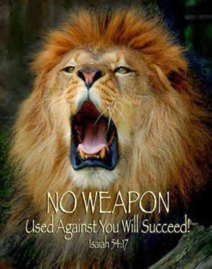 Lion roaring - no weapon formed against us!